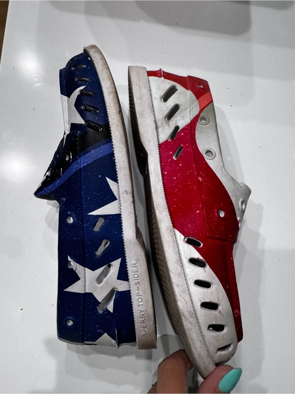 Sperry Women's Size7 mens 5 Float Starsstripes Rubber Boat Shoes